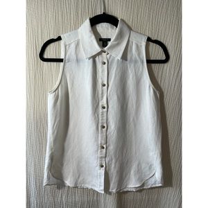 Linen blend Ann Taylor button tank